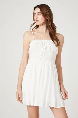 Women's Flounce Cami Mini Dress in White Medium