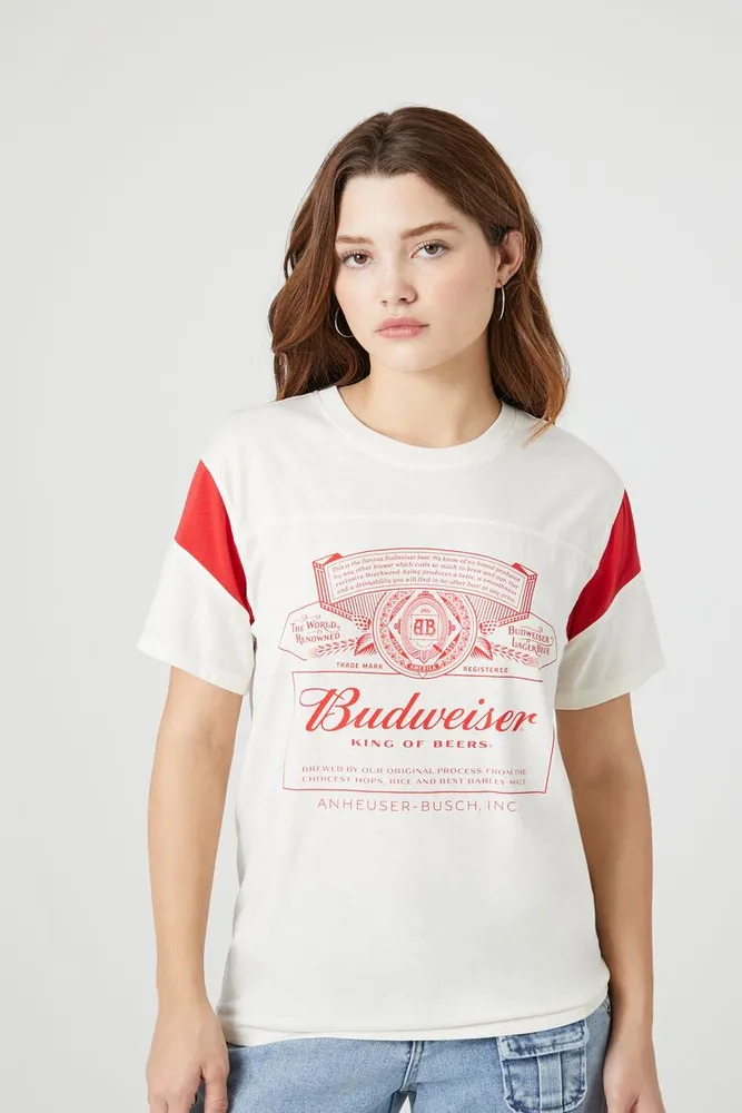 Women's Budweiser Graphic T-Shirt in Cream, XS