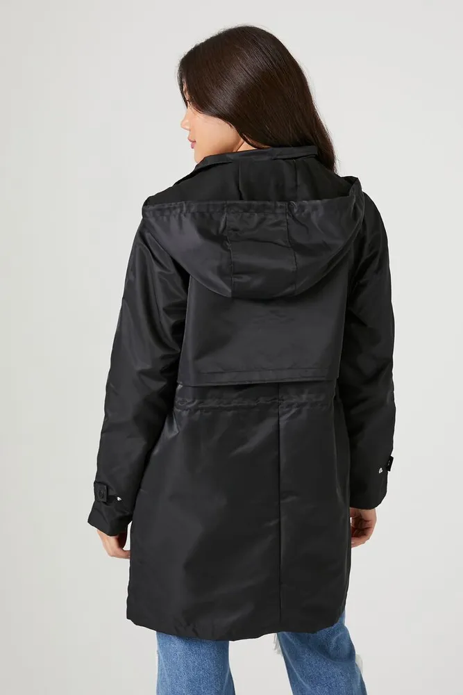 Women's Drawstring Longline Trench Coat