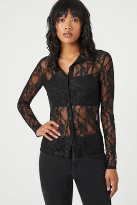 Women's Sheer Lace Shirt