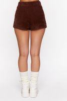 Women's Fuzzy Knit Shorts in Chocolate Medium