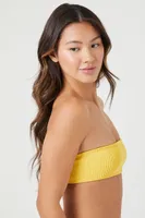 Women's Seamless Bandeau Bikini Top in Yellow Medium