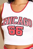 Women's Chicago Bulls Cropped Tank Top in White Large