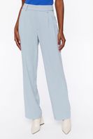 Women's Mid-Rise Straight-Leg Trousers in Light Blue Large