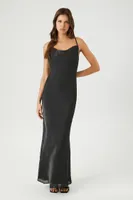 Women's Satin Cowl Slip Maxi Dress