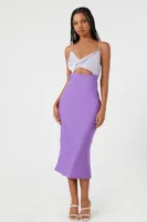 Women's Colorblock Twisted Cutout Midi Dress