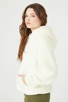 Women's Faux Fur Aspen Graphic Hoodie in Pale Yellow Medium