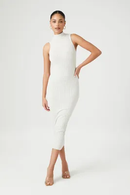 Women's Seamless Striped Sleeveless Midi Dress Small