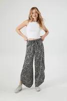 Women's Abstract Print Palazzo Pants in Black Medium