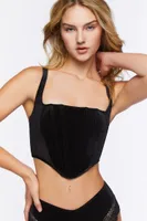 Women's Velvet Corset Bra in Black Medium