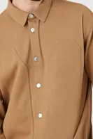 Men Seamed Cotton-Blend Shirt