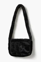 Women's Faux Fur Kuromi Crossbody Bag in Black