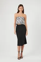 Women's Satin Snake Print Tube Top