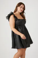 Women's Organza Mini Dress Black,