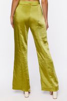 Women's Satin Mid-Rise Split-Hem Pants