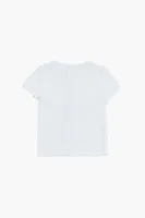 Girls Button-Up Top (Kids) in White, 7/8