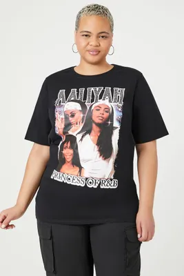 Women's Aaliyah Graphic T-Shirt in Black, 0X