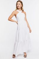 Women's Tiered Maxi Dress in White Medium