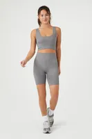 Women's Seamless Longline Sports Bra in Dark Grey Small