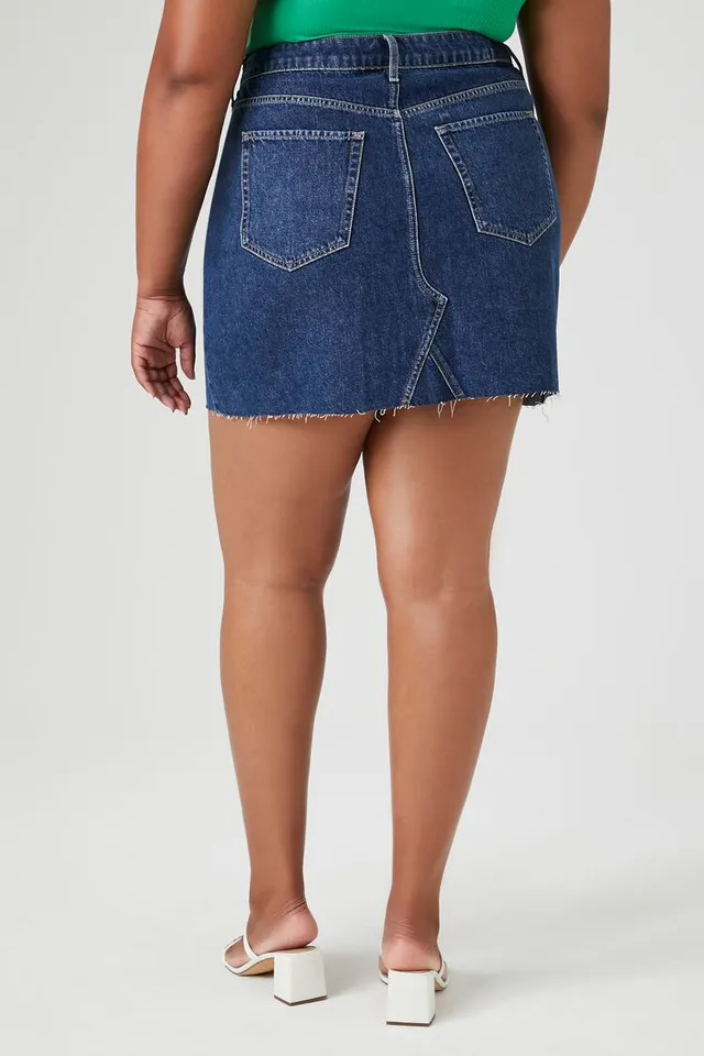 Buy FOREVER 21 Blue Washed Denim A Line Skirt - Skirts for Women 1324358 |  Myntra