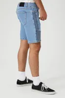 Men Denim Moto Shorts in Medium Denim, 38