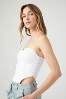 Women's Sweetheart Cropped Tube Top in White Large