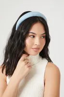 Thick Satin Headband in Blue