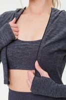 Women's Active Zip-Up Cropped Hoodie in Black Small