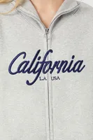 Women's Fleece California Zip-Up Jacket in Heather Grey Medium