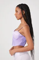 Women's Organza Cropped Bustier Cami Lavender