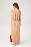 Women's Flounce Off-the-Shoulder Maxi Dress Toast