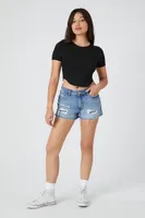 Women's Curved-Hem Cropped T-Shirt Small