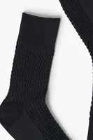 Textured Crew Socks in Black