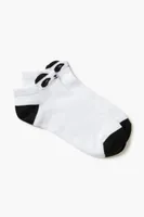 Panda Bear Ankle Socks in White