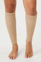 Ribbed Knit Leg Warmers in Tan