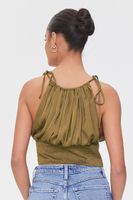 Women's Tie-Strap Smocked Cami in Mocha Large