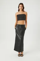 Women's Rhinestone Tube Top Black