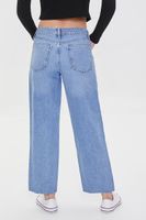 Women's Recycled Cotton Distressed Mid-Rise Baggy Jeans Denim,