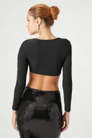 Women's Fitted Metallic Crop Top Medium