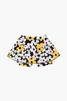 Girls Flower Print Skort (Kids) in Black, 13/14