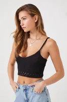 Women's Crochet Cropped Cami in Black Small