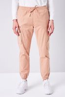 Women's Cargo Drawstring Joggers in Light Brown, XL