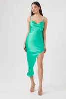 Women's Satin Cowl Slip Dress in Latigo Bay Medium