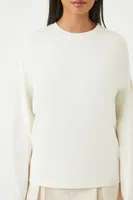 Women's Drop-Sleeve Crew Top in White Large