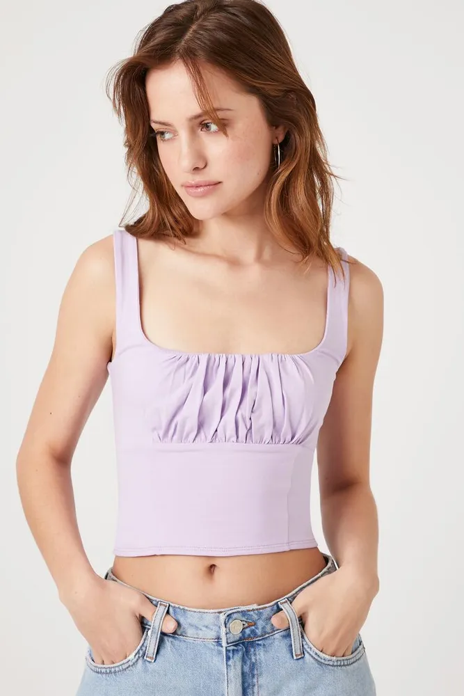 Women's Shirred Bust Cropped Tank Top