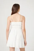 Women's Flounce Cami Mini Dress in White Medium