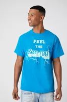 Men Feel The Ken-rgy Graphic Tee in Light Blue Small