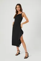 Women's Asymmetrical Cowl Midi Dress Small