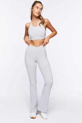 Women's Active Heathered Flare Leggings in Heather Grey, XL