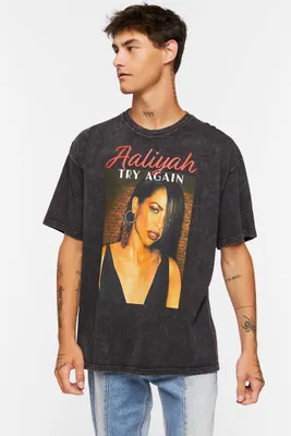 Men Aaliyah Graphic Tee in Black Medium